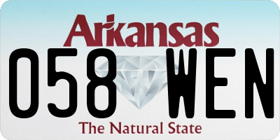 AR license plate 058WEN
