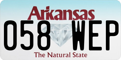 AR license plate 058WEP