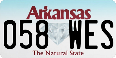 AR license plate 058WES