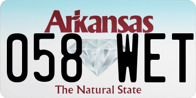 AR license plate 058WET