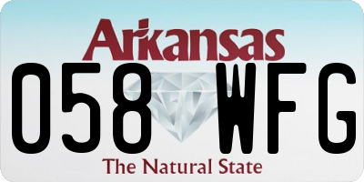 AR license plate 058WFG