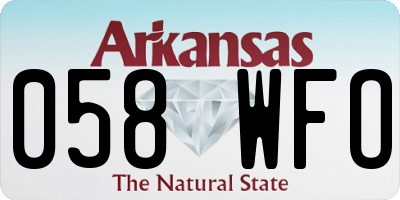 AR license plate 058WFO