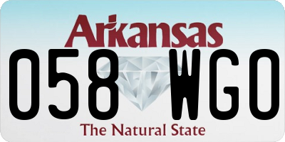 AR license plate 058WGO