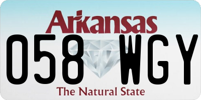 AR license plate 058WGY