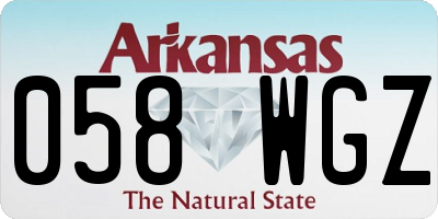 AR license plate 058WGZ