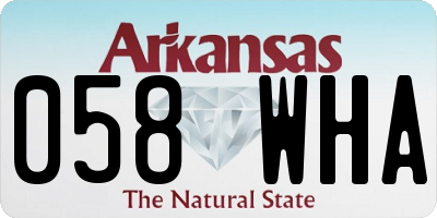 AR license plate 058WHA