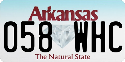 AR license plate 058WHC