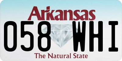 AR license plate 058WHI