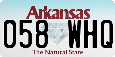 AR license plate 058WHQ