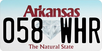 AR license plate 058WHR