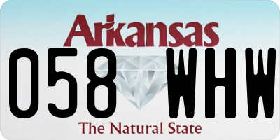 AR license plate 058WHW