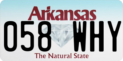 AR license plate 058WHY