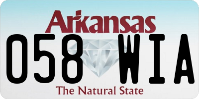 AR license plate 058WIA