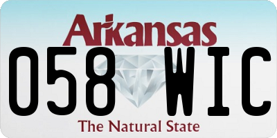 AR license plate 058WIC