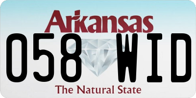AR license plate 058WID