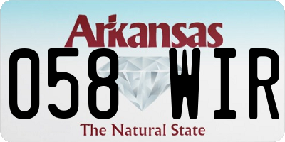 AR license plate 058WIR