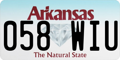 AR license plate 058WIU