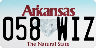AR license plate 058WIZ