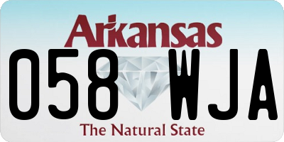 AR license plate 058WJA