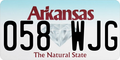 AR license plate 058WJG