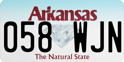 AR license plate 058WJN