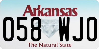 AR license plate 058WJO