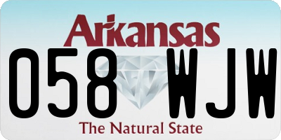 AR license plate 058WJW