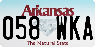 AR license plate 058WKA