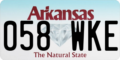 AR license plate 058WKE