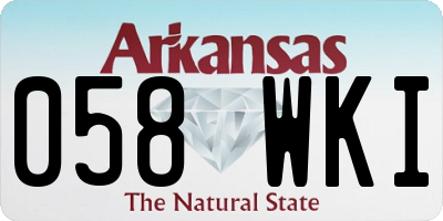 AR license plate 058WKI