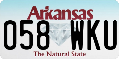 AR license plate 058WKU