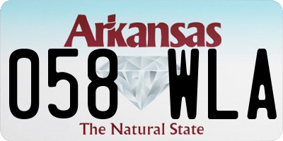 AR license plate 058WLA