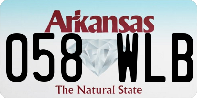 AR license plate 058WLB