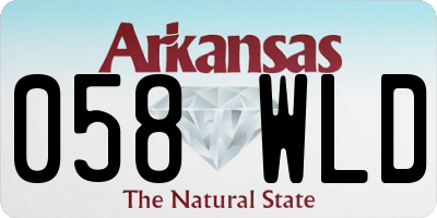 AR license plate 058WLD