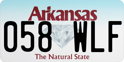 AR license plate 058WLF