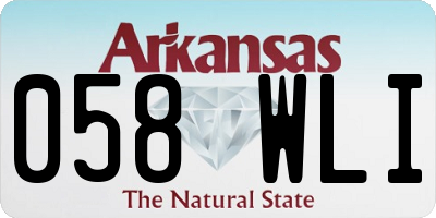 AR license plate 058WLI