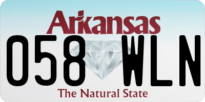 AR license plate 058WLN