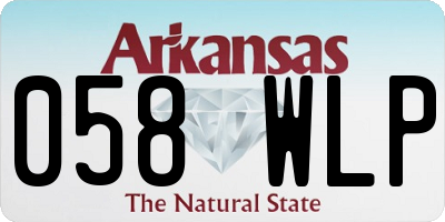 AR license plate 058WLP