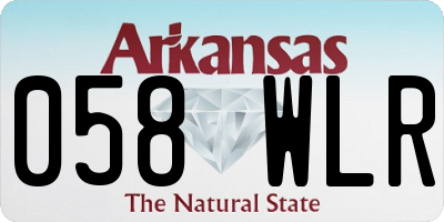AR license plate 058WLR
