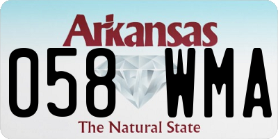 AR license plate 058WMA