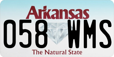 AR license plate 058WMS