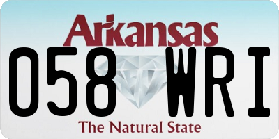 AR license plate 058WRI