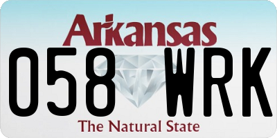 AR license plate 058WRK