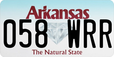 AR license plate 058WRR