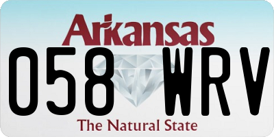 AR license plate 058WRV