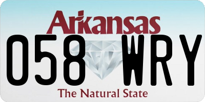 AR license plate 058WRY