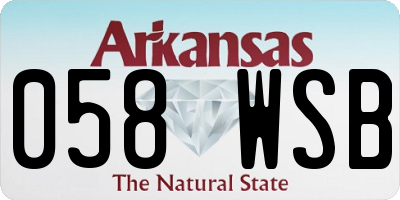 AR license plate 058WSB
