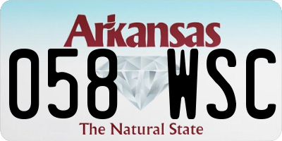 AR license plate 058WSC