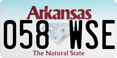 AR license plate 058WSE