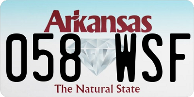 AR license plate 058WSF